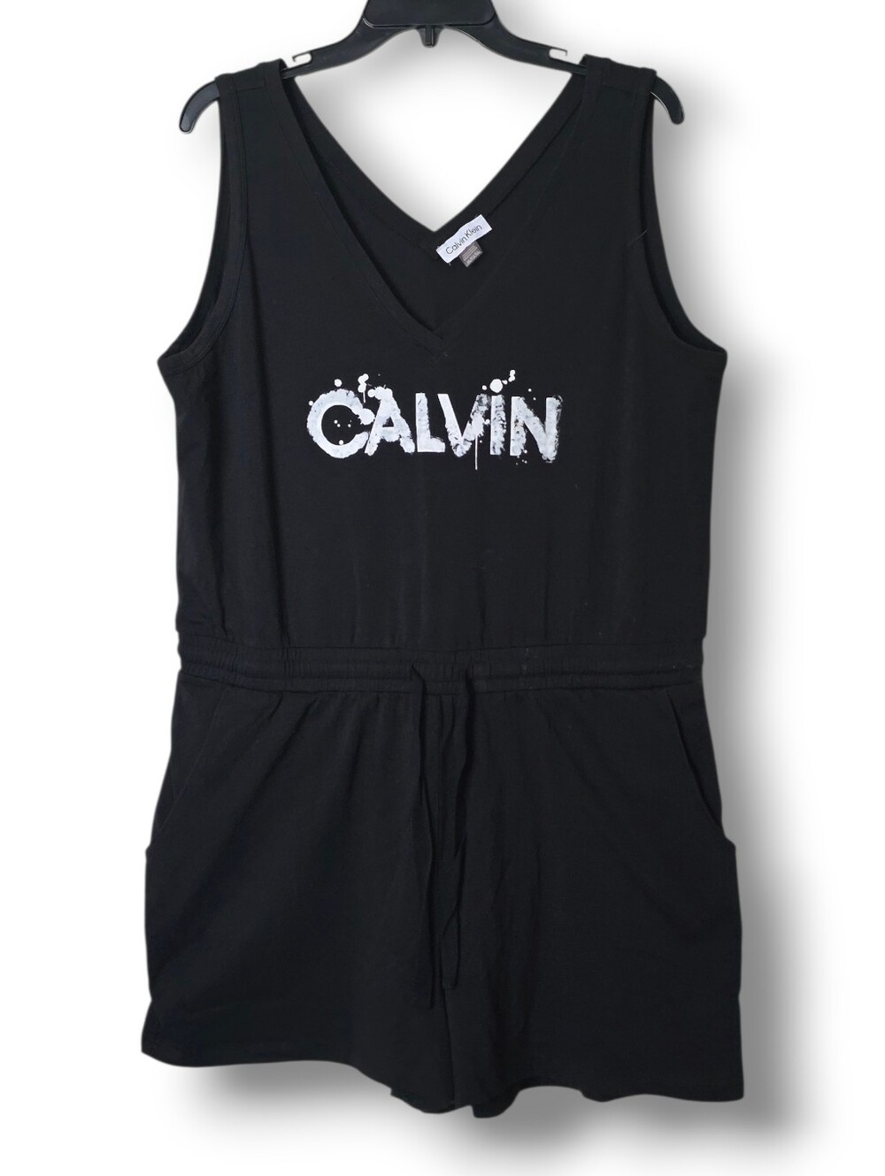 Calvin Klein Sleeveless V-Neck Black Romper - Size XL